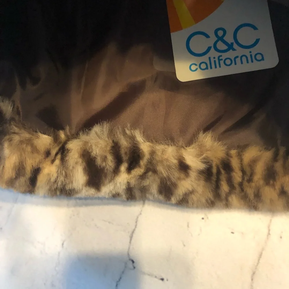 Faux fur vest girls 3T C&C California leopard print